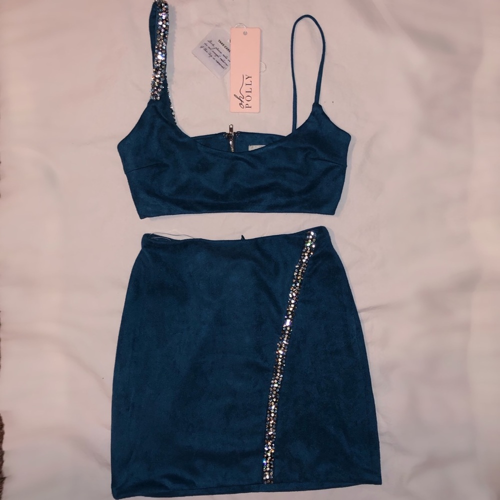 Oh Polly Time to shine two piece set in Teal - Picture 1 of 7